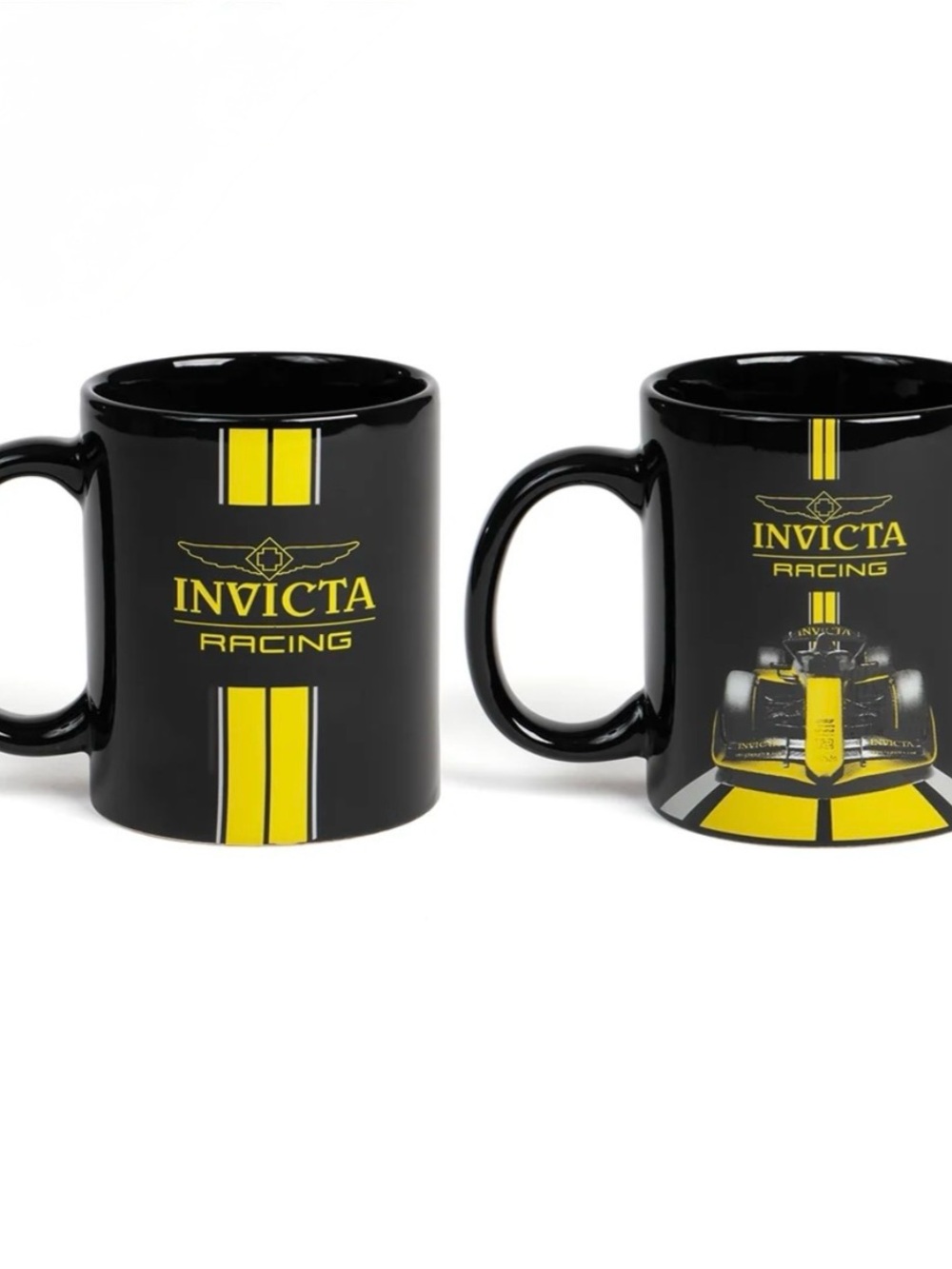 Invicta Set of 2 Racing Coffee Mugs, Black (IG0328)